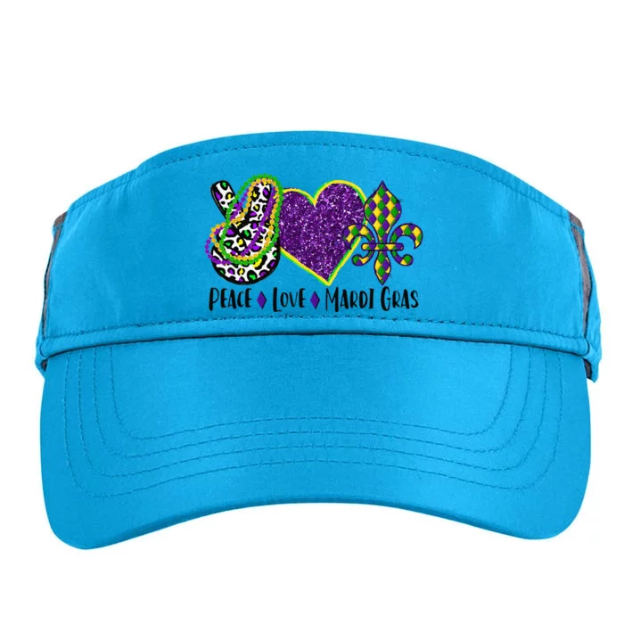 Peace Sign Heart Fleur De Lys Hippie Peace Love Mardi Gras Adult Drive Performance Visor