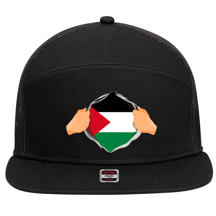 Palestine Super Hero Palestinian Heritage 7 Panel Mesh Trucker Snapback Hat