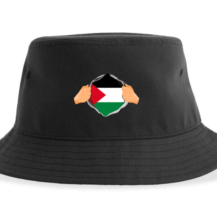 Palestine Super Hero Palestinian Heritage Sustainable Bucket Hat