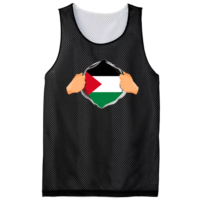 Palestine Super Hero Palestinian Heritage Mesh Reversible Basketball Jersey Tank