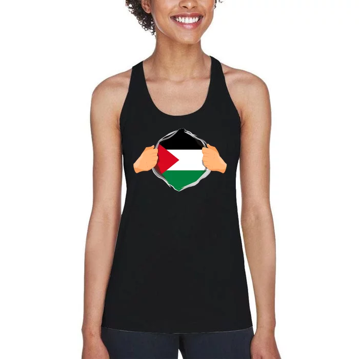 Palestine Super Hero Palestinian Heritage Women's Racerback Tank