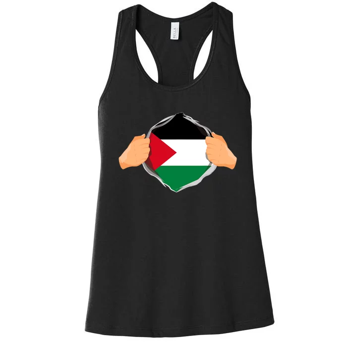 Palestine Super Hero Palestinian Heritage Women's Racerback Tank