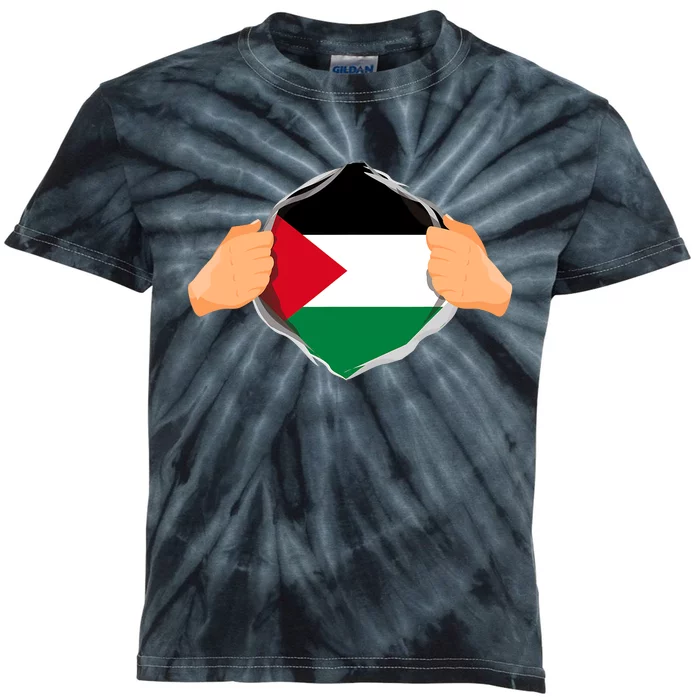 Palestine Super Hero Palestinian Heritage Kids Tie-Dye T-Shirt