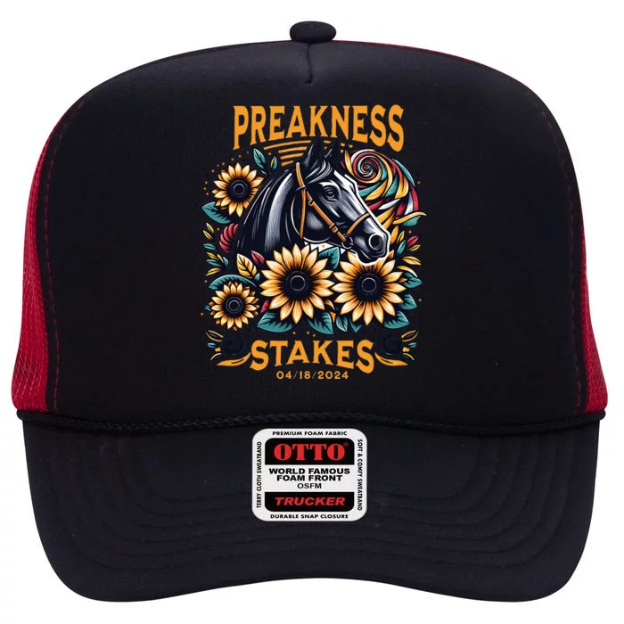 Preakness Stakes Horse Racing High Crown Mesh Trucker Hat