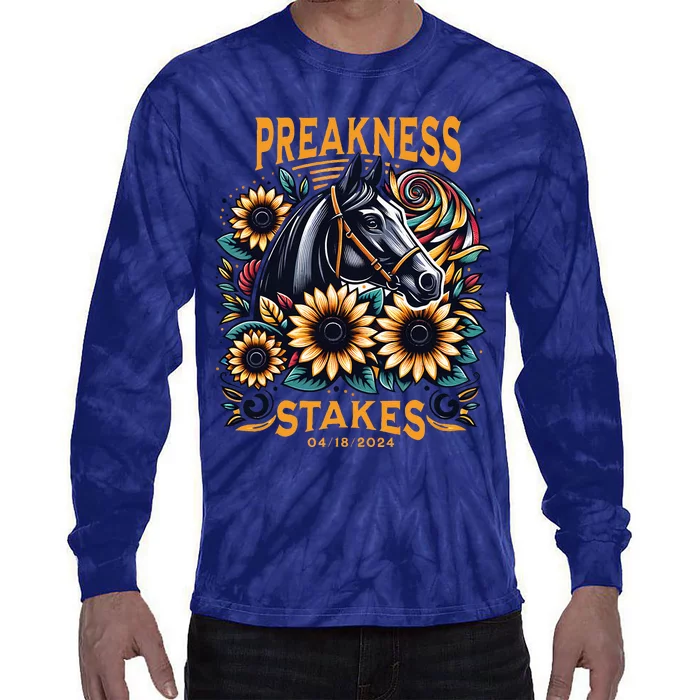 Preakness Stakes Horse Racing Tie-Dye Long Sleeve Shirt