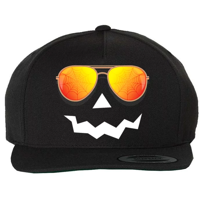 Pumpkin Shirts Halloween Jack O Lantern Sunglasses Spider Web Wool Snapback Cap