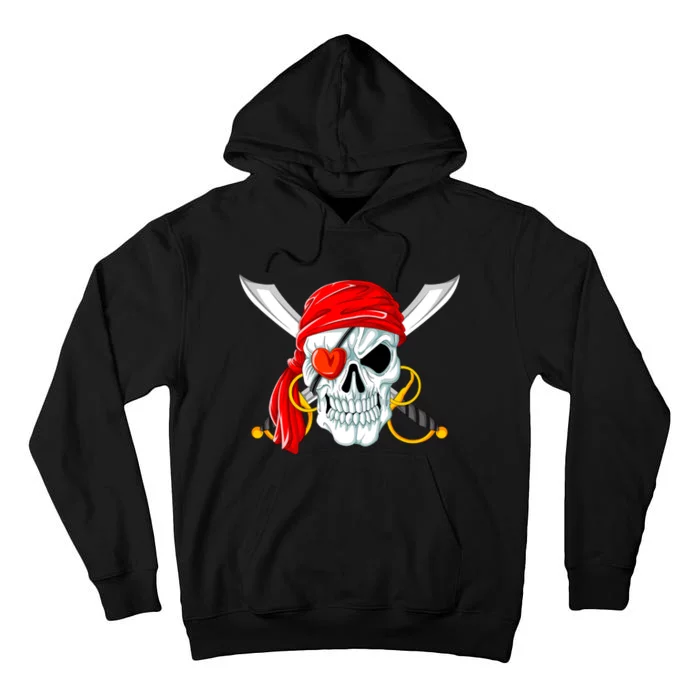 Pirate Skull Heart Tall Hoodie