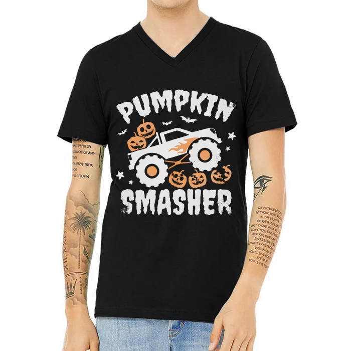 Pumpkin Smasher Halloween V-Neck T-Shirt