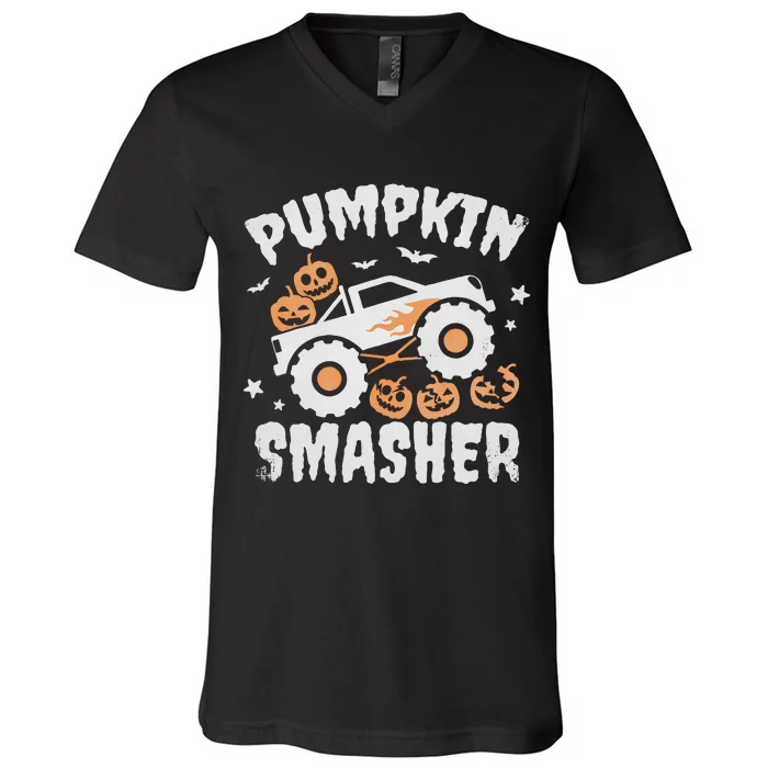 Pumpkin Smasher Halloween V-Neck T-Shirt