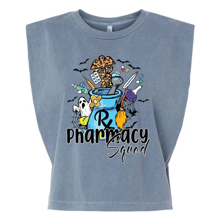 Pharmacy Squad Halloween Pills Of Spooky Pharmacist Witch Garment-Dyed Women's Muscle Tee