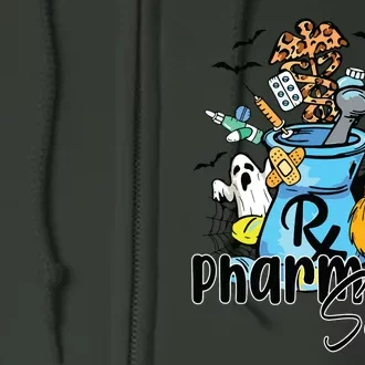 Pharmacy Squad Halloween Pills Of Spooky Pharmacist Witch Full Zip Hoodie