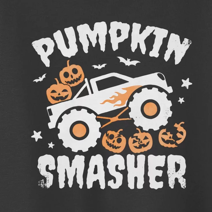 Pumpkin Smasher Halloween For Monster Truck Lover Toddler T-Shirt