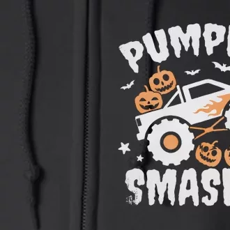 Pumpkin Smasher Halloween For Monster Truck Lover Full Zip Hoodie