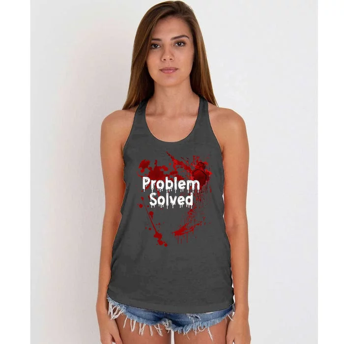 Problem Solved Halloween Women's Knotted Racerback Tank