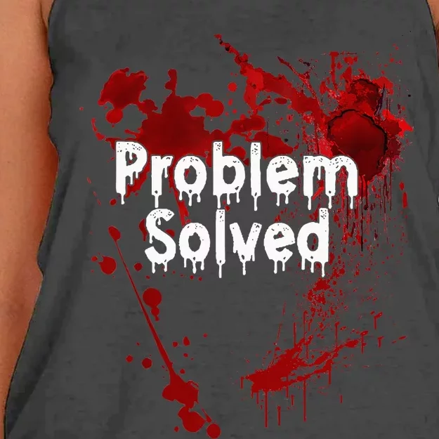 Problem Solved Halloween Women's Knotted Racerback Tank