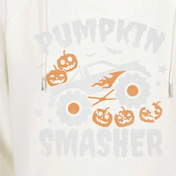 Pumpkin Smasher Halloween For Monster Truck Lover Womens Funnel Neck Pullover Hood