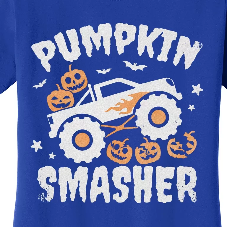 Pumpkin Smasher Halloween For Monster Truck Lover Women's T-Shirt