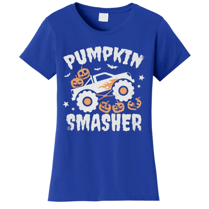 Pumpkin Smasher Halloween For Monster Truck Lover Women's T-Shirt