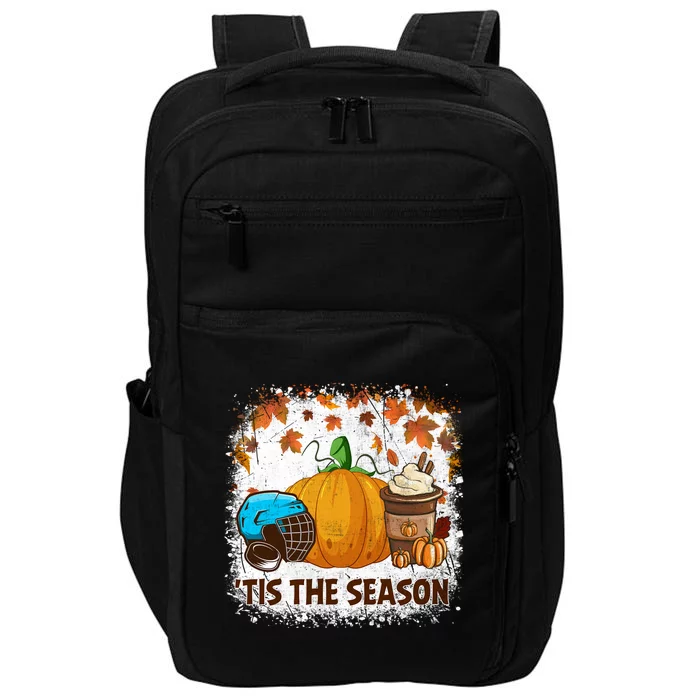 Pumpkin Spice Hockey Tis The Season Fall Thanksgiving Gift Impact Tech Backpack