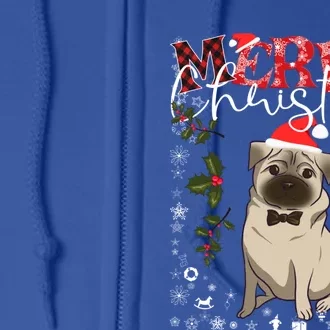 Pug Santa Hat Funny Dog Lovers Retro Family Merry Christmas Cute Gift Full Zip Hoodie