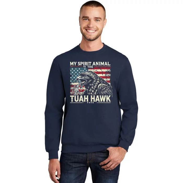 Patriotic Spitting Hawk Tuah Meme Tuah Hawk Spirit Animal Sweatshirt