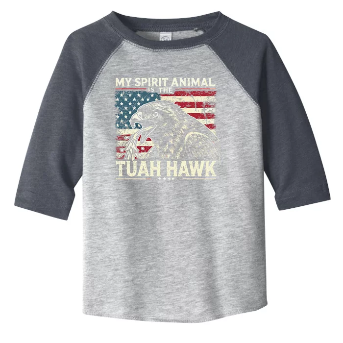 Patriotic Spitting Hawk Tuah Meme Tuah Hawk Spirit Animal Toddler Fine Jersey T-Shirt