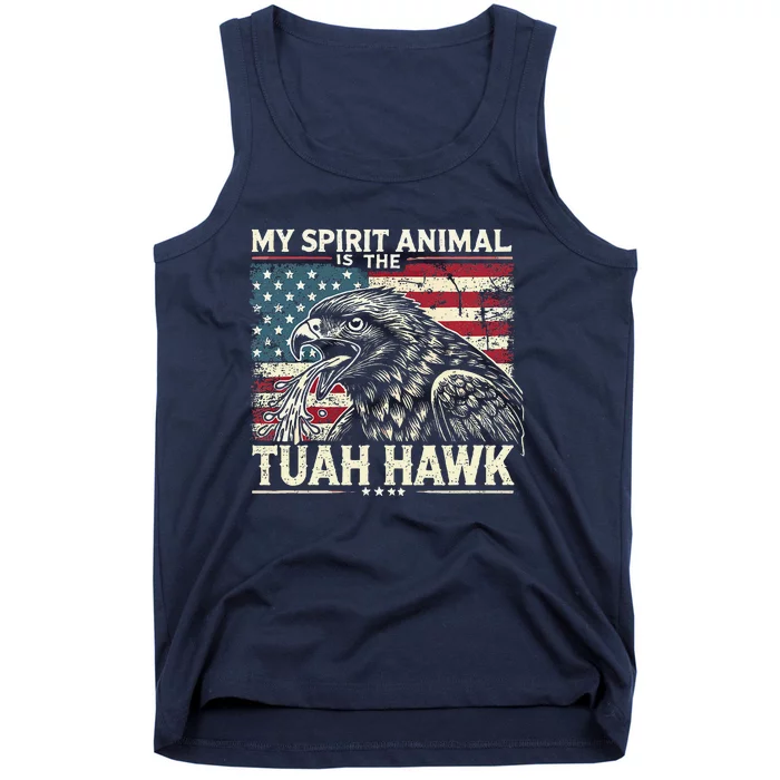 Patriotic Spitting Hawk Tuah Meme Tuah Hawk Spirit Animal Tank Top