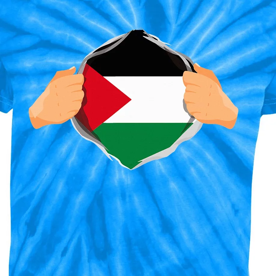 Palestine Super Hero Palestinian Heritage Kids Tie-Dye T-Shirt