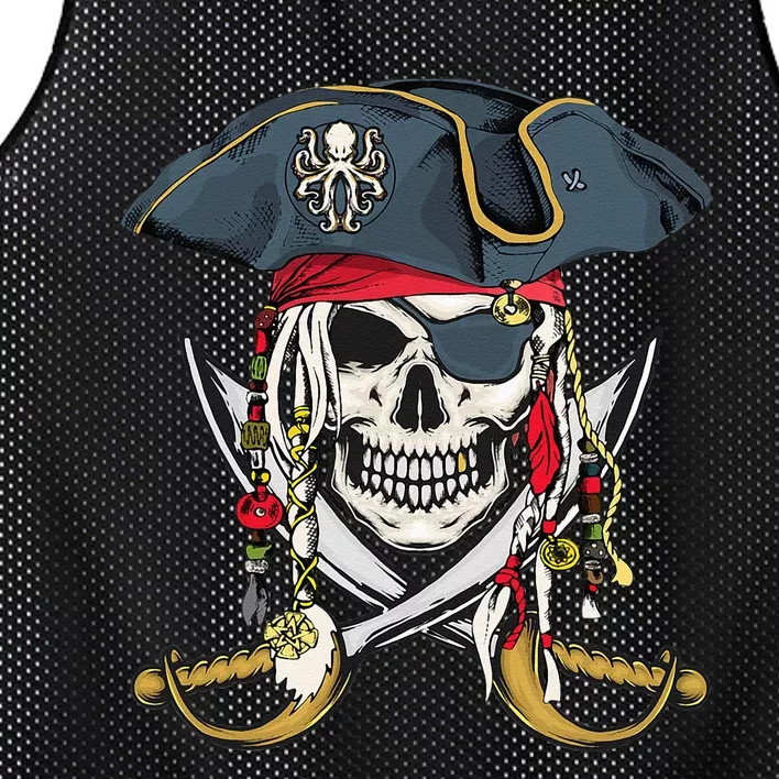 Pirate Skull Halloween Little Kids Ns Mesh Reversible Basketball Jersey Tank