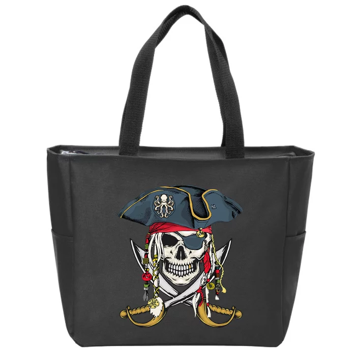 Pirate Skull Halloween Little Kids Ns Zip Tote Bag