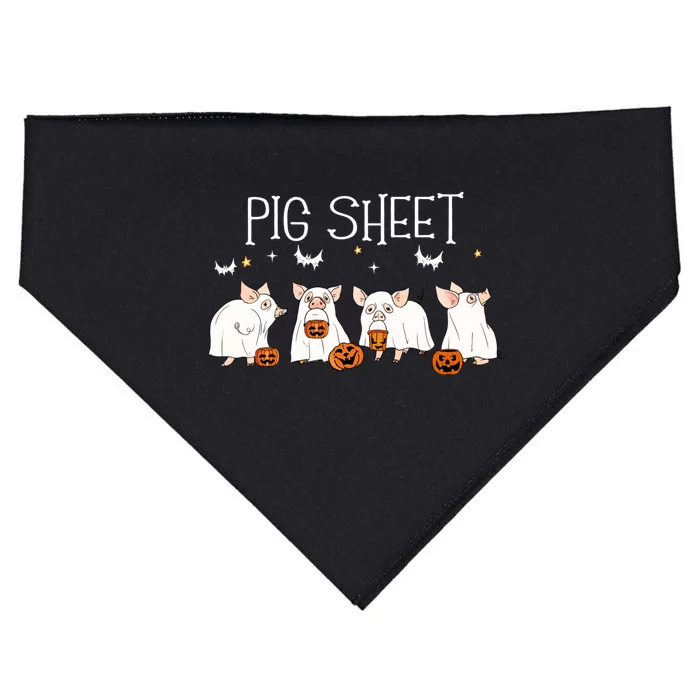 Pig Sheet Halloween Pig Ghost Funny Halloween Farmer Pigs Meaningful Gift USA-Made Doggie Bandana