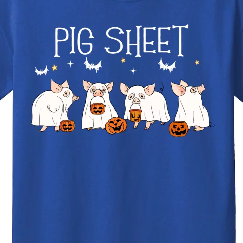 Pig Sheet Halloween Pig Ghost Funny Halloween Farmer Pigs Meaningful Gift Kids T-Shirt