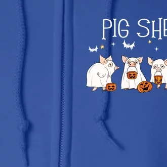 Pig Sheet Halloween Pig Ghost Funny Halloween Farmer Pigs Meaningful Gift Full Zip Hoodie