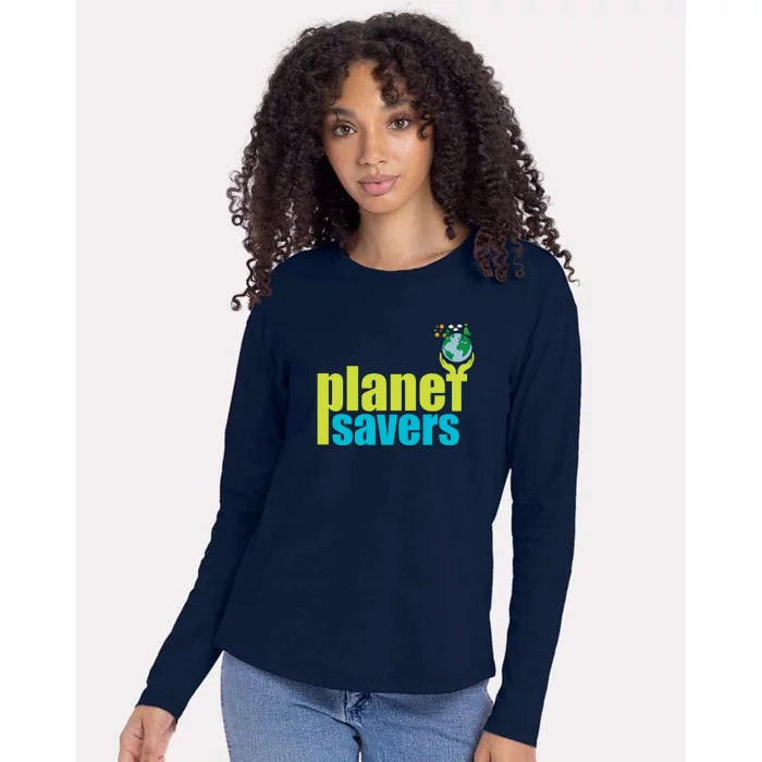 Planet Saver Happy Earth Day Womens Cotton Relaxed Long Sleeve T-Shirt