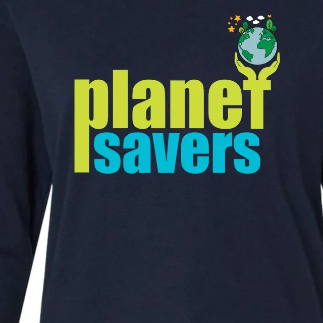 Planet Saver Happy Earth Day Womens Cotton Relaxed Long Sleeve T-Shirt