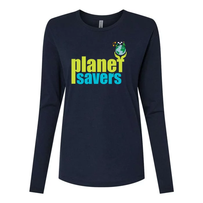 Planet Saver Happy Earth Day Womens Cotton Relaxed Long Sleeve T-Shirt