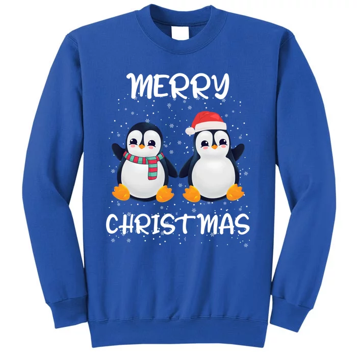 Penguin Santa Hat And Scarf Merry Christmas Penguin Funny Gift Sweatshirt