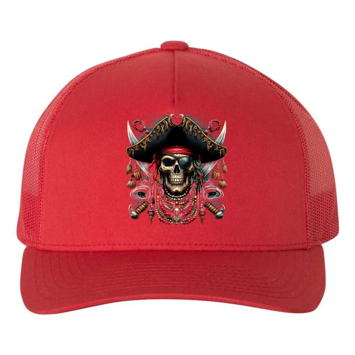 Pirate Skull Halloween Yupoong Adult 5-Panel Trucker Hat