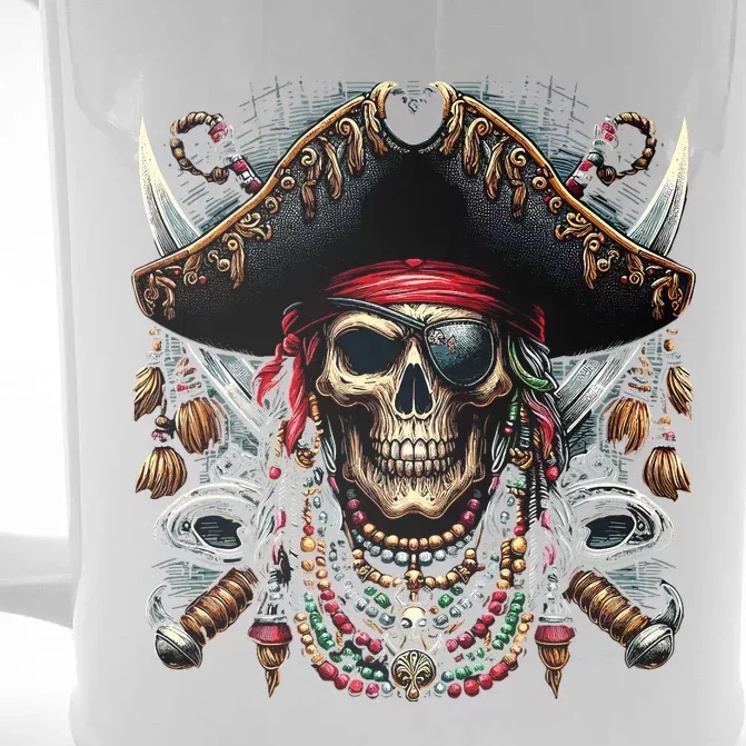 Pirate Skull Halloween Front & Back Beer Stein