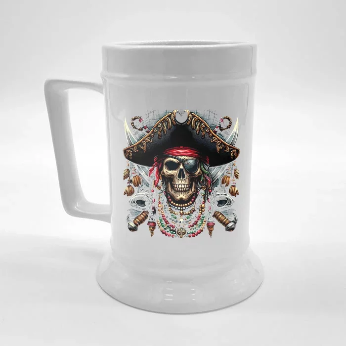 Pirate Skull Halloween Front & Back Beer Stein