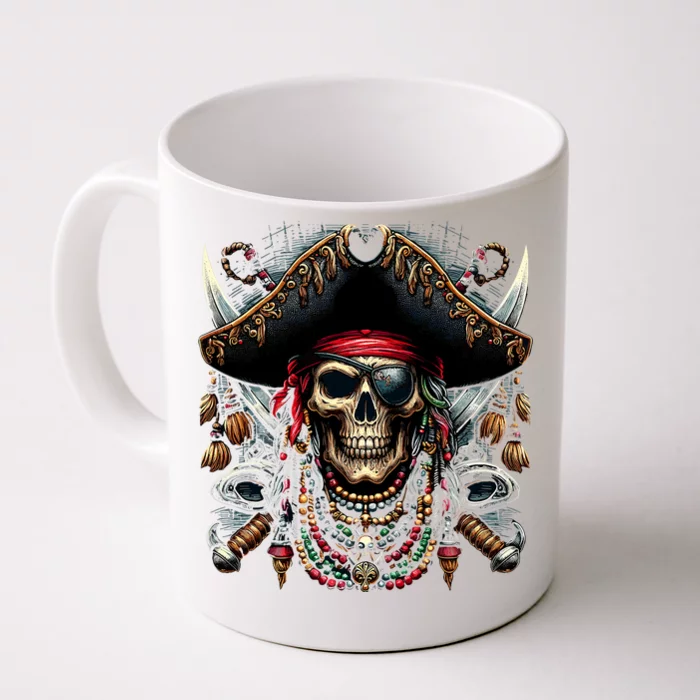 Pirate Skull Halloween Front & Back Coffee Mug