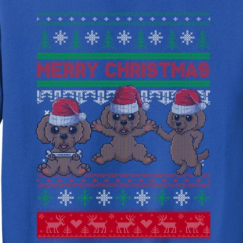 Poodle Santa Hat Ugly Sweater Christmas Pajama Dog Xmas Meaningful Gift Tall Sweatshirt