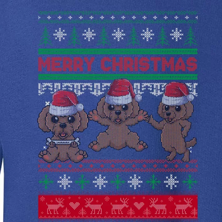 Poodle Santa Hat Ugly Sweater Christmas Pajama Dog Xmas Meaningful Gift Toddler Sweatshirt