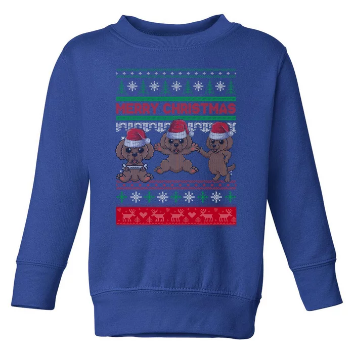 Poodle Santa Hat Ugly Sweater Christmas Pajama Dog Xmas Meaningful Gift Toddler Sweatshirt