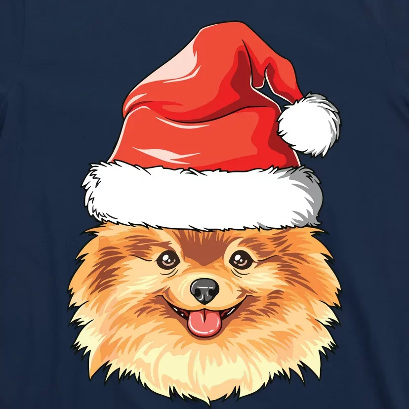 Pomeranian Santa Hat Christmas Pomeranian T-Shirt