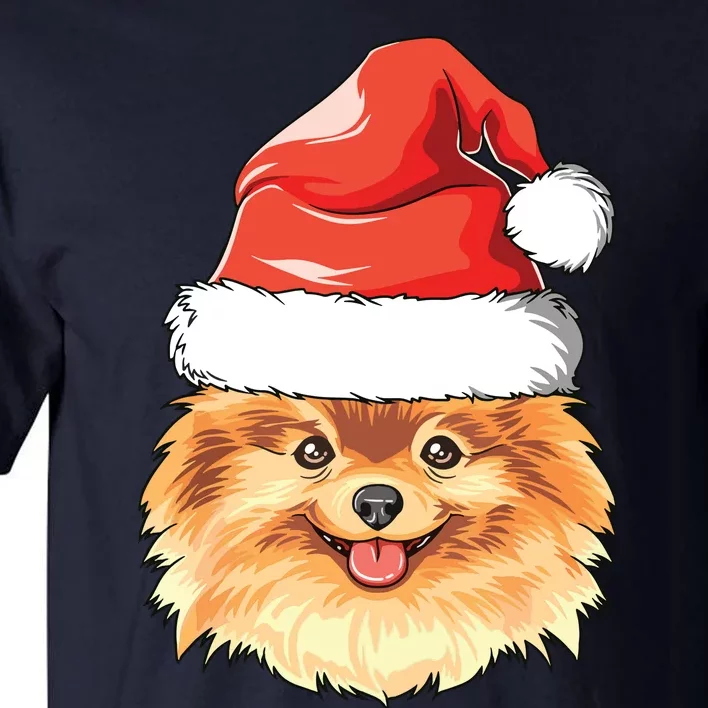 Pomeranian Santa Hat Christmas Pomeranian Tall T-Shirt