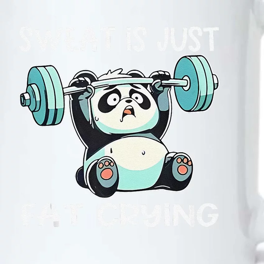 Panda Sweat Is Just Fat Crying Gym Gift Black Color Changing Mug