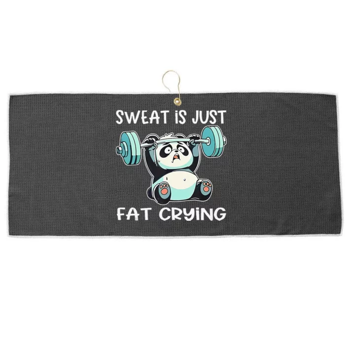 Panda Sweat Is Just Fat Crying Gym Gift Large Microfiber Waffle Golf Towel