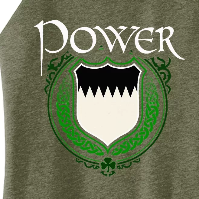 Power Surname Irish Clan Tartan Badge Ireland Women’s Perfect Tri Rocker Tank