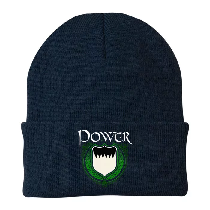 Power Surname Irish Clan Tartan Badge Ireland Knit Cap Winter Beanie